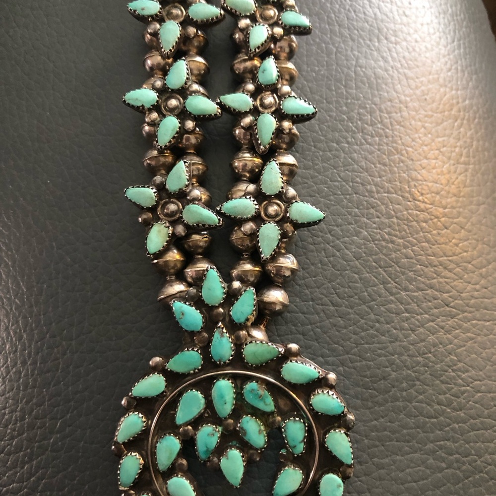 Turquoise Squash Blossom Necklace